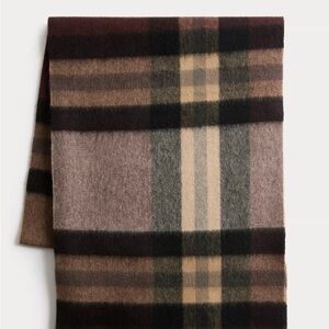 Autograph Brown and Cream Wool Scarf